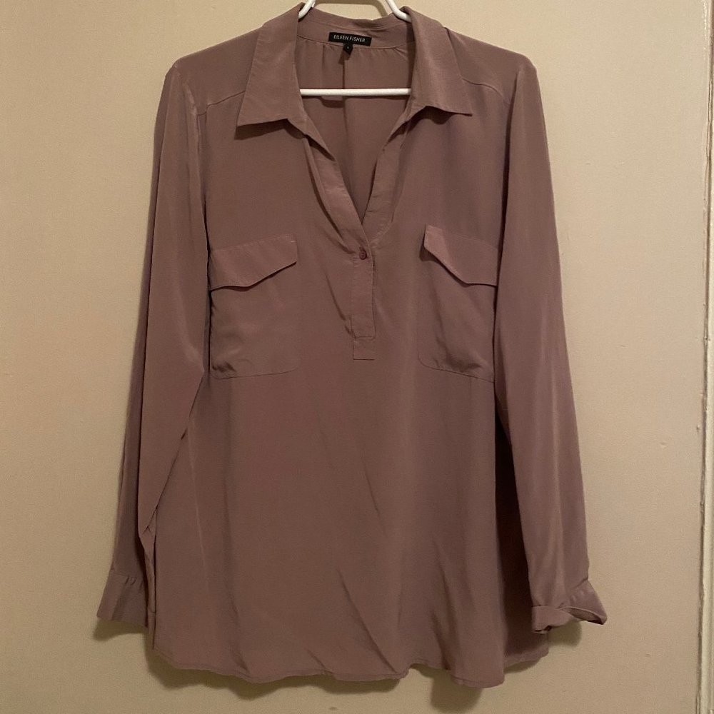 Eileen Fisher Silk Shirt, Large